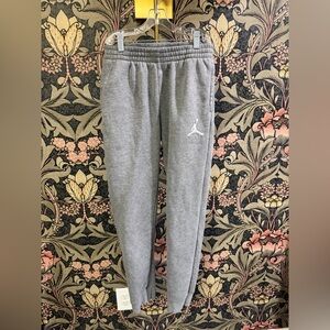 Youth Jordan Gray Sweatpants with White Logo - Large